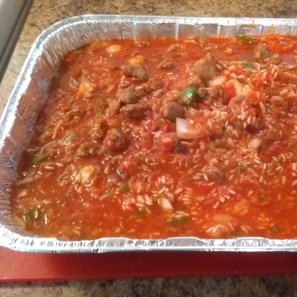 Spicy Sausage and Rice Casserole