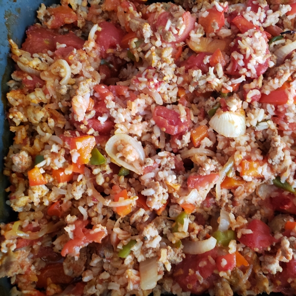 Spicy Sausage and Rice Casserole