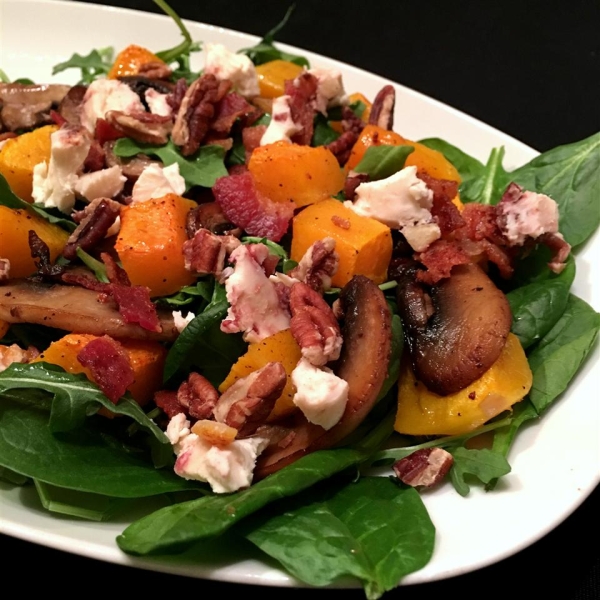 Arugula Salad with Bacon and Butternut Squash