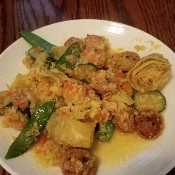 Artichoke and Chicken Sausage Cauliflower 