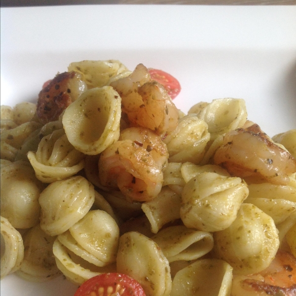 Orecchiette with Shrimp and Basil Pesto