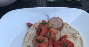 Flatbread Sandwiches with Hillshire Farm® Smoked Sausage and Watermelon Salsa