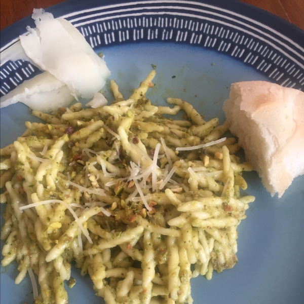 Gluten Free Penne with Pistachio Pesto and Heirloom Tomato Salad