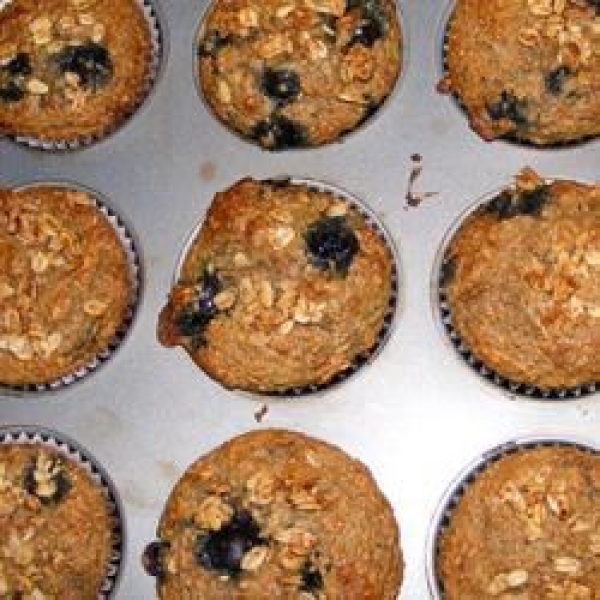 Blueberry Nut Oat Bran Muffins