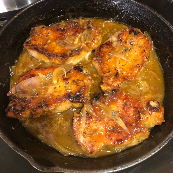 Orange Shallot Marsala Pork Chops