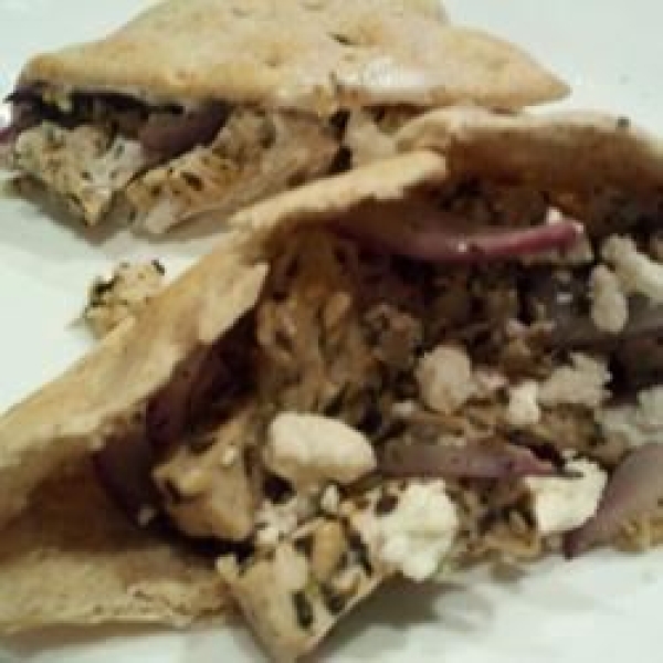 Warm Greek Pita Sandwiches With Turkey and Cucumber-Yogurt Sauce