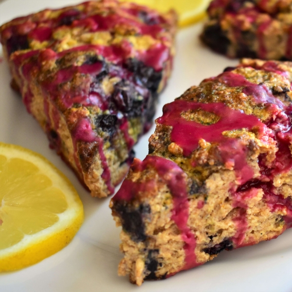 Lemon-Blueberry Scones with Blueberry Glaze