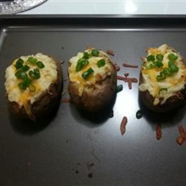 Alfredo and Cheese Stuffed Potatoes