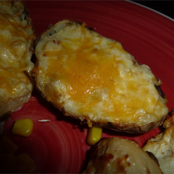 Alfredo and Cheese Stuffed Potatoes