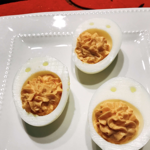 Harissa Deviled Eggs