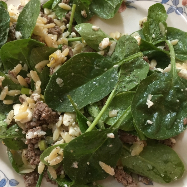 Mediterranean Orzo Spinach Salad