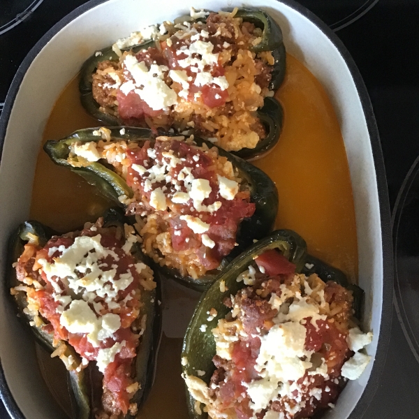 Chorizo Stuffed Poblano Peppers