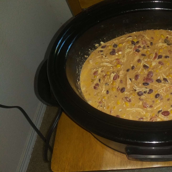 Easy Slow Cooker Creamy Chicken Chili