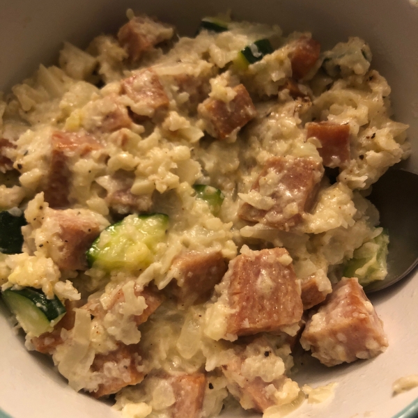 Sausage, Zucchini, and Cauli Keto Risotto