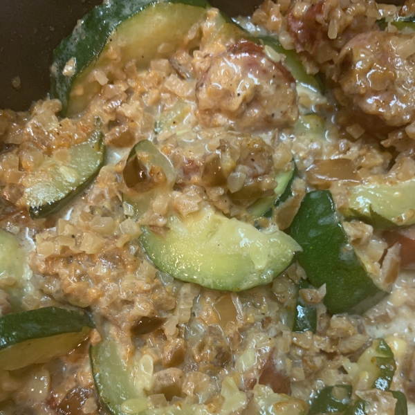 Sausage, Zucchini, and Cauli Keto Risotto