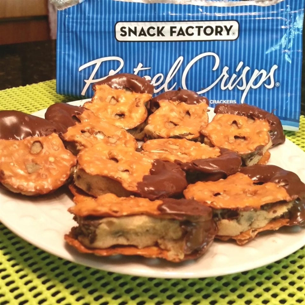 Chocolate and Cookie Dough Pretzel Crisps® Sandwiches