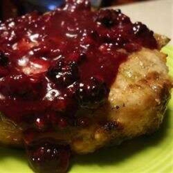 Pork Chops with Blackberry Port Sauce