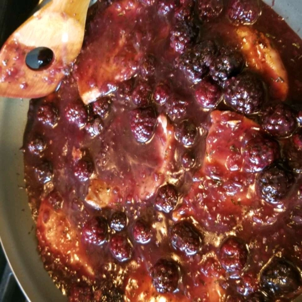 Pork Chops with Blackberry Port Sauce