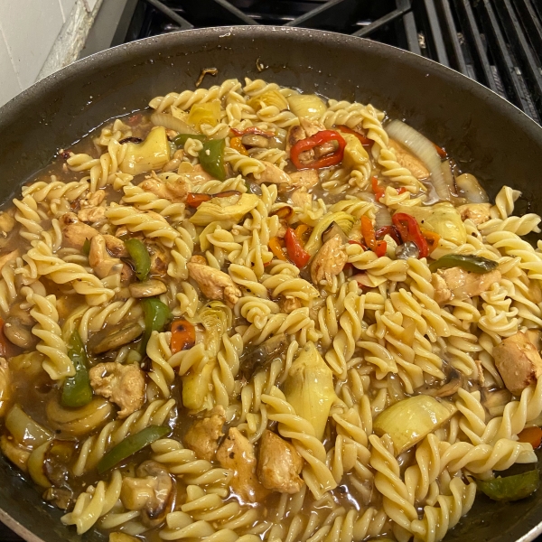 Lemon Pepper Pasta with Chicken and Vegetables