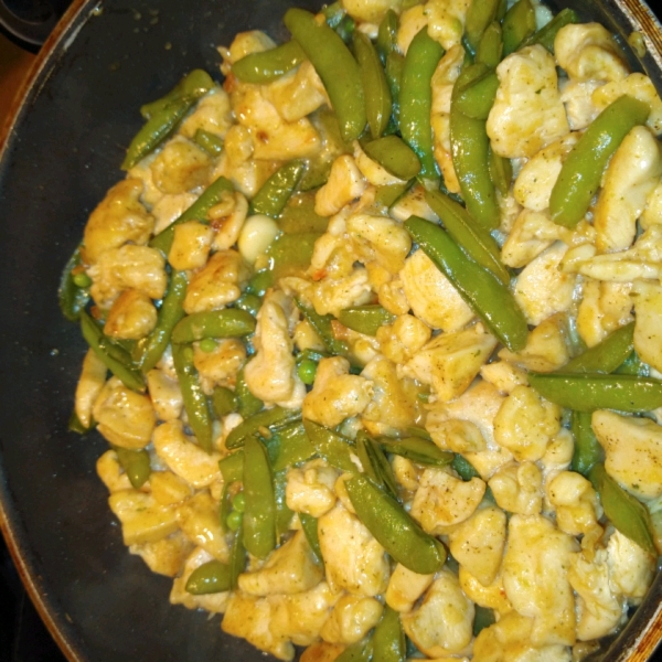 Pea Shoots and Chicken in Garlic Sauce