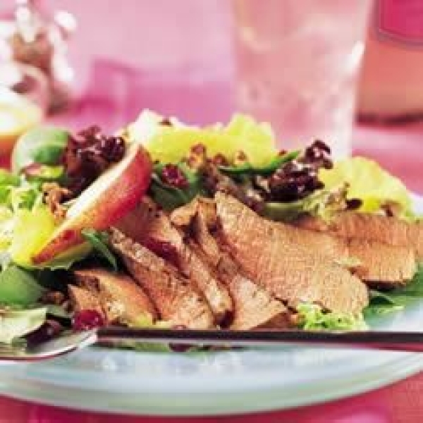Tenderloin, Cranberry and Pear Salad with Honey Mustard Dressing