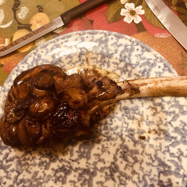 Veal Chop with Portabello Mushrooms