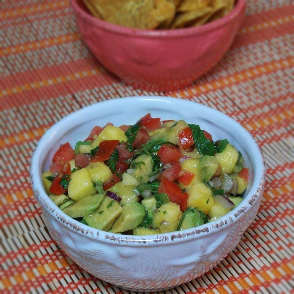 Refreshing Avocado, Tomato, and Mango Salsa