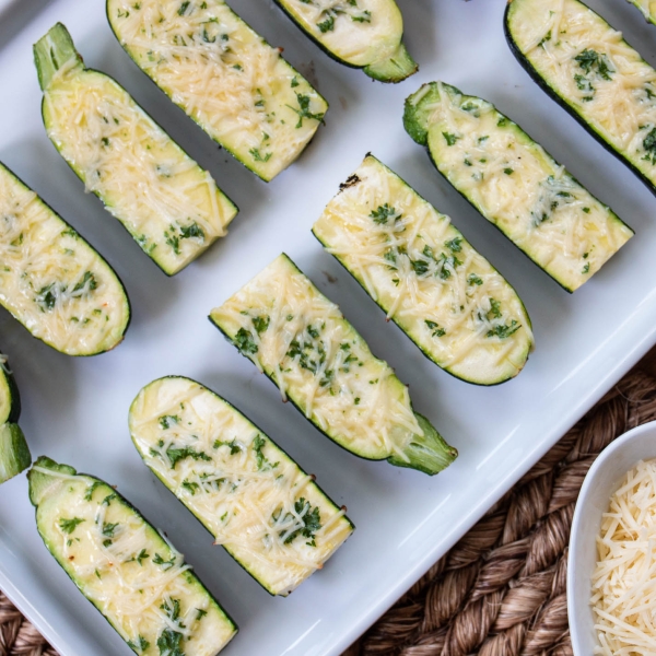 Grilled Garlic Parmesan Zucchini