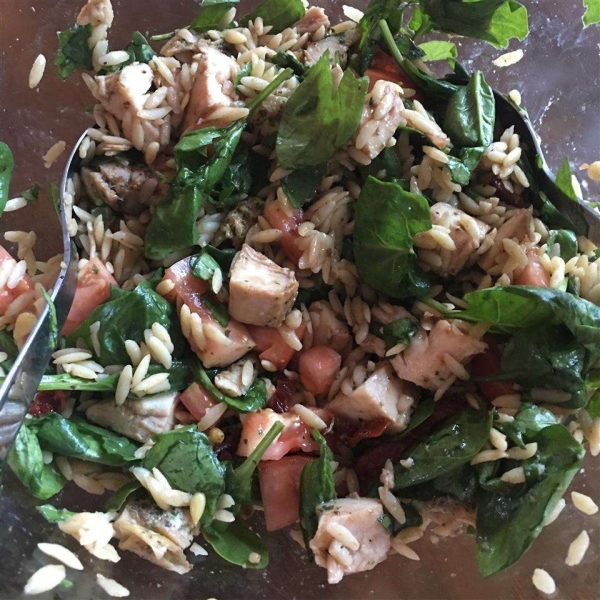 Chicken Florentine Salad with Orzo Pasta