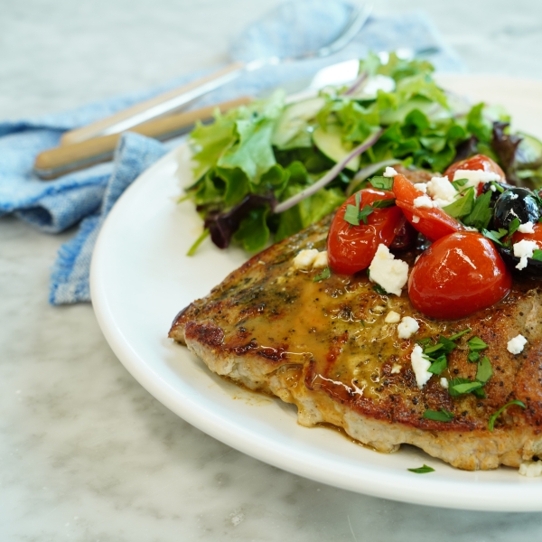 Greek-Inspired Seared Pork Chops