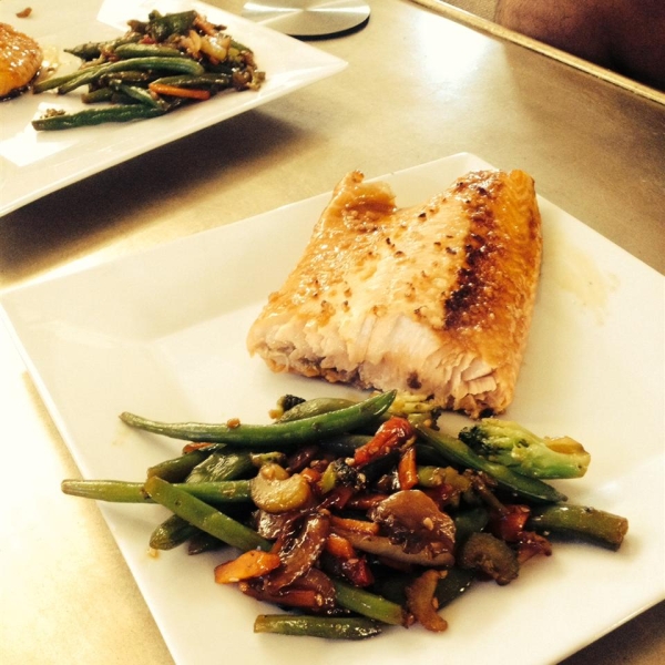 Honey-Garlic Salmon with Stir-Fry Vegetables