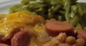 Beans and Franks Applesauce Bake