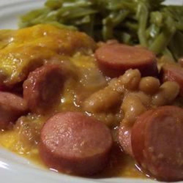 Beans and Franks Applesauce Bake