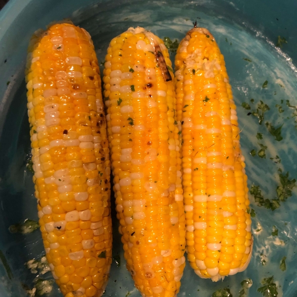 Grilled Corn with Cilantro Lime Butter