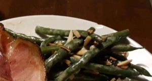 Green Beans With Mustard Cream Sauce and Toasted Almonds