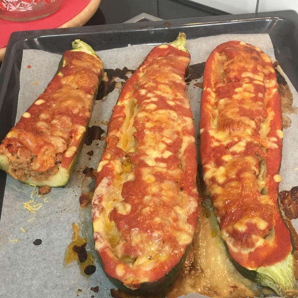 Italian Meatloaf in Zucchini Boats