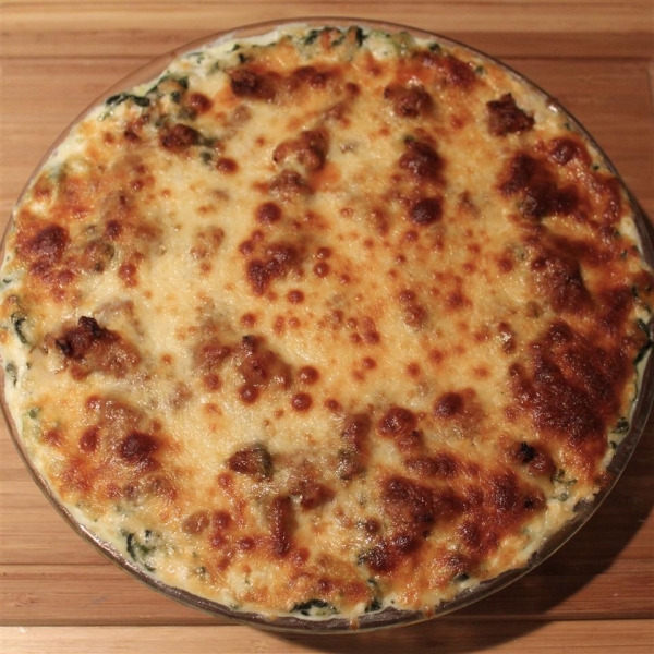 Spinach, Sausage and Cheese Bake