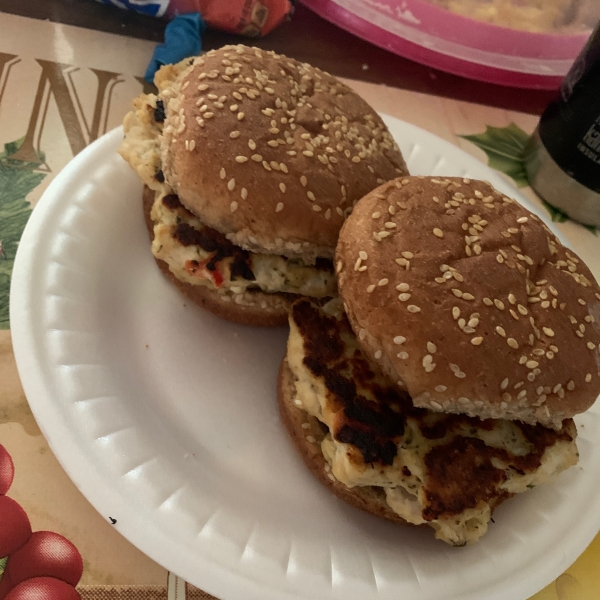 Greek Chicken Burgers with Feta