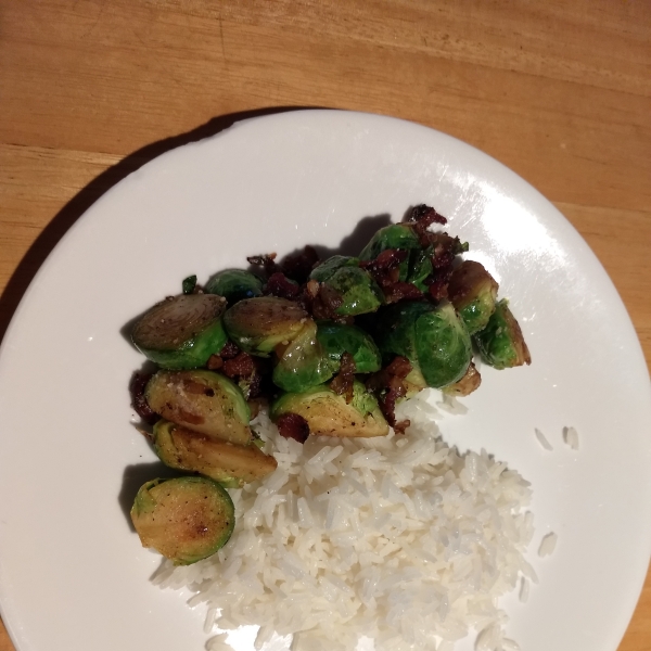 Sauteed Brussels Sprouts with Bacon and Onions