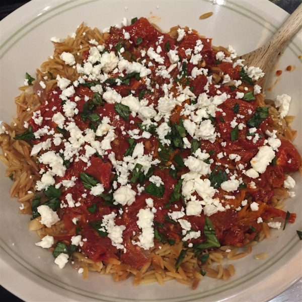 Orzo with Tomatoes, Basil, and Gorgonzola