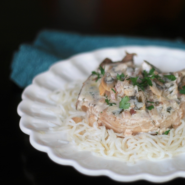 Wined and Dined Mushroom Pork Chops