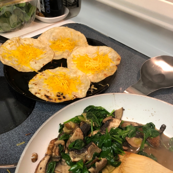 Spinach and Mushroom Quesadillas