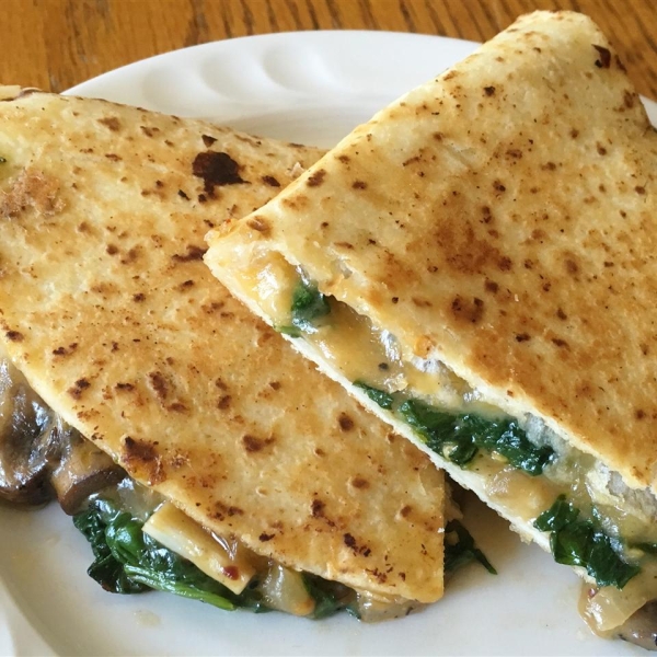 Spinach and Mushroom Quesadillas