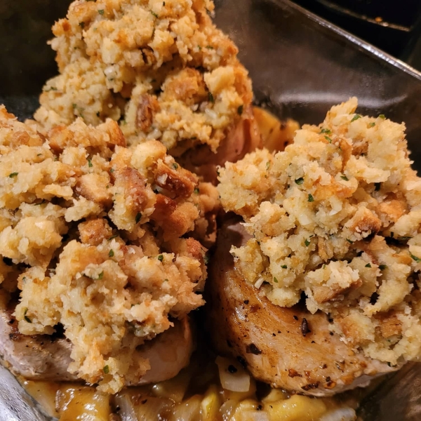 Apple Pork Chops and Stuffing