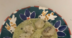 Scallops with Pesto Cream Sauce