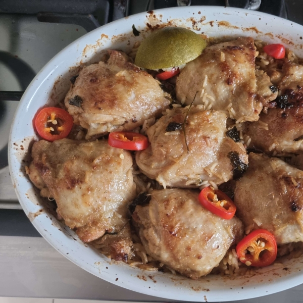 One-Pot Cilantro Lime Chicken Thighs and Rice