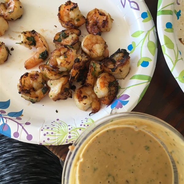 Grilled Prawns with a Spicy Peanut-Lime Vinaigrette