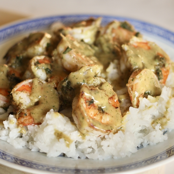 Grilled Prawns with a Spicy Peanut-Lime Vinaigrette