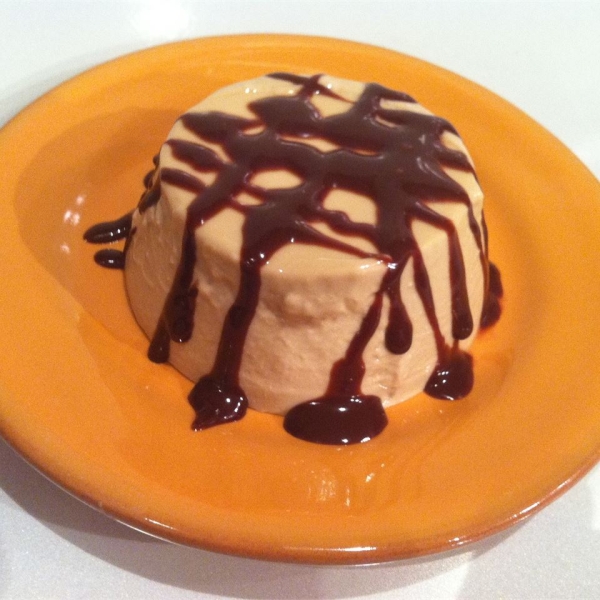 Costa Rican Coffee Panna Cotta with Bittersweet Chocolate-Rum Sauce