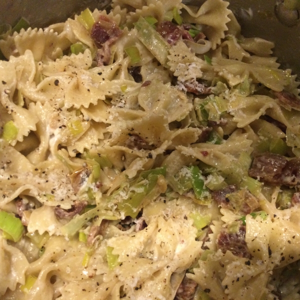 Leek, Bacon, and Pasta